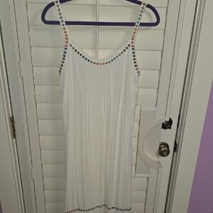 Matilda Jane White High Low Dress with Multicolor Accents